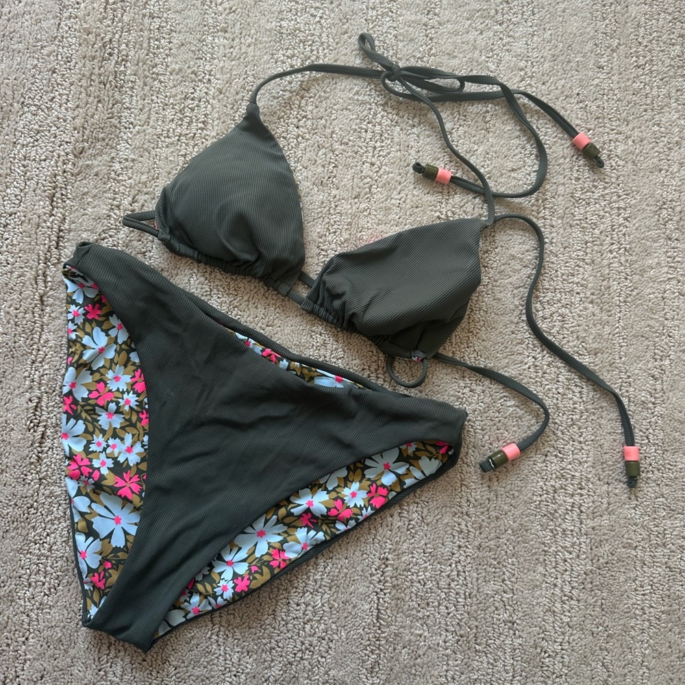 Maaji - Army green & floral Bikini Set